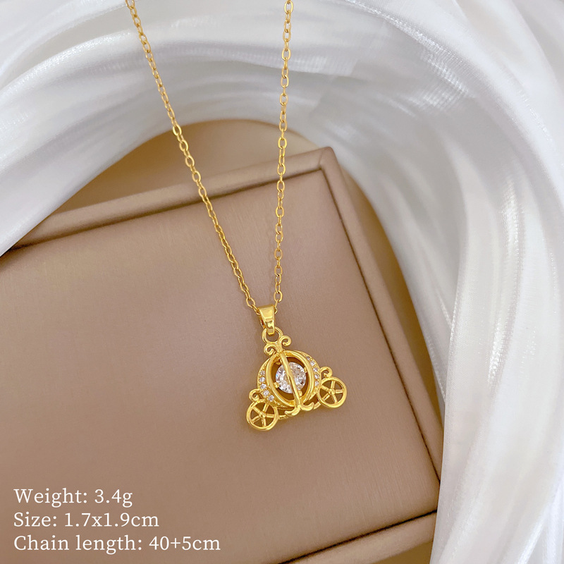 【钛钢】铜微镶爱心时尚轻奢气质华丽满钻项链女百搭锁骨链钛钢详情24