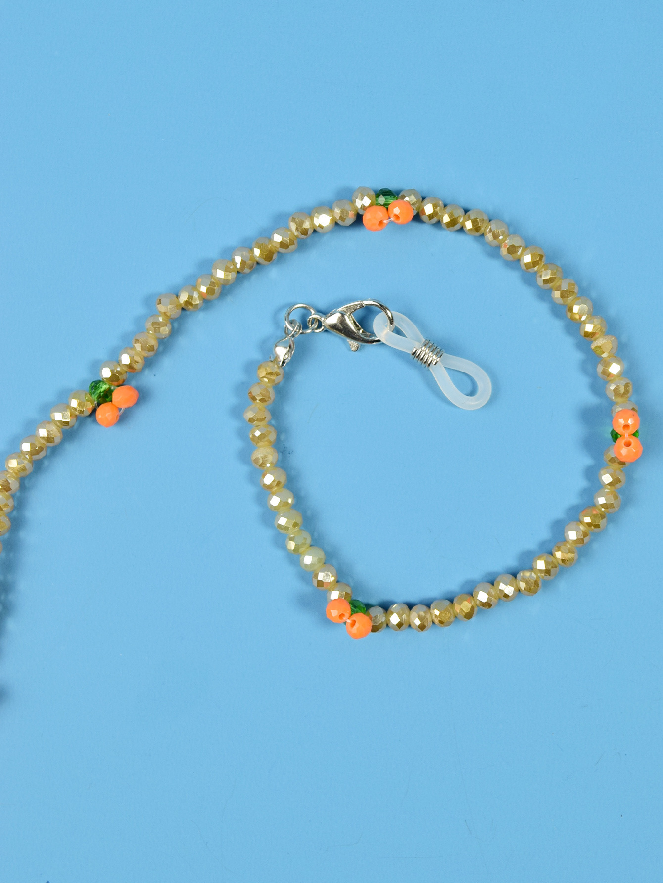 Wholesale of 2022 new style simple and fashionable eyeglass chain accessories, crystal rice bead necklaces pic 12