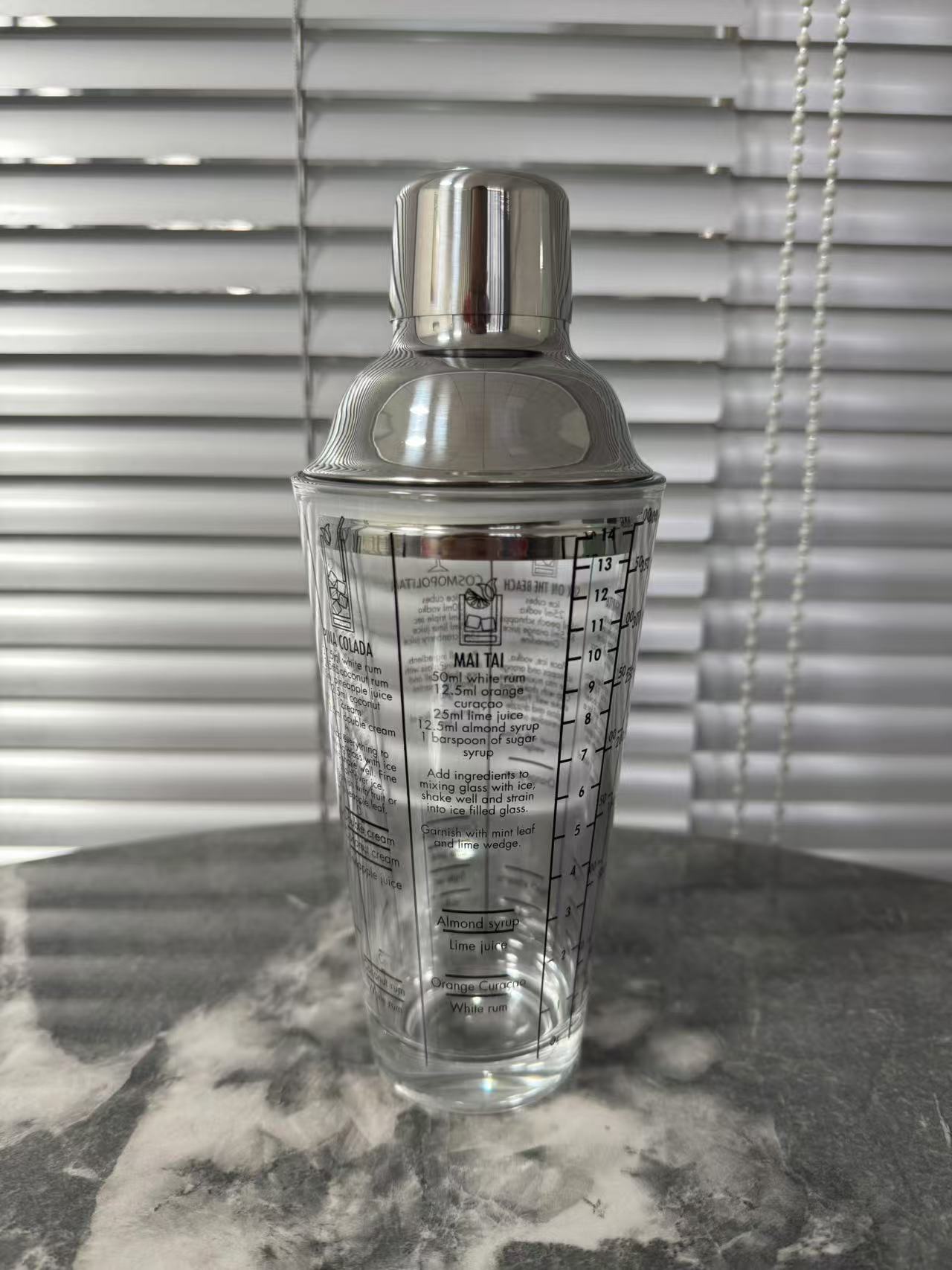 不锈钢调酒器玻璃雪克杯手摇壶鸡尾酒吧调酒工具套装入门摇杯详情10