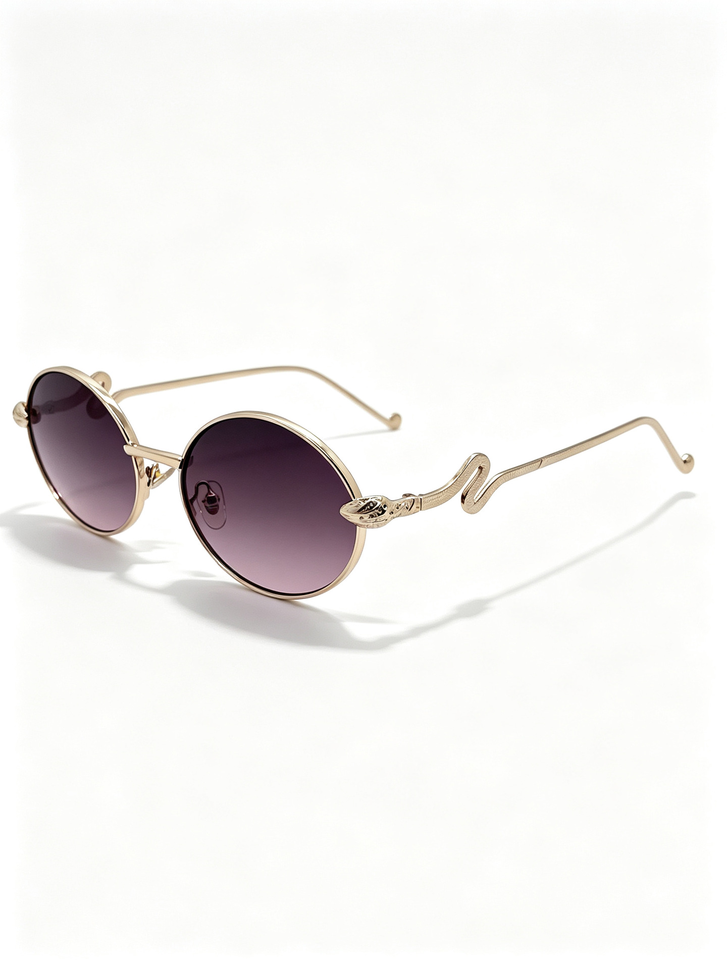 Niche snake print espejos piernas gafas de sol unisex vintage metal montura redonda gafas de sol estilo personal gafas influencers pic 8