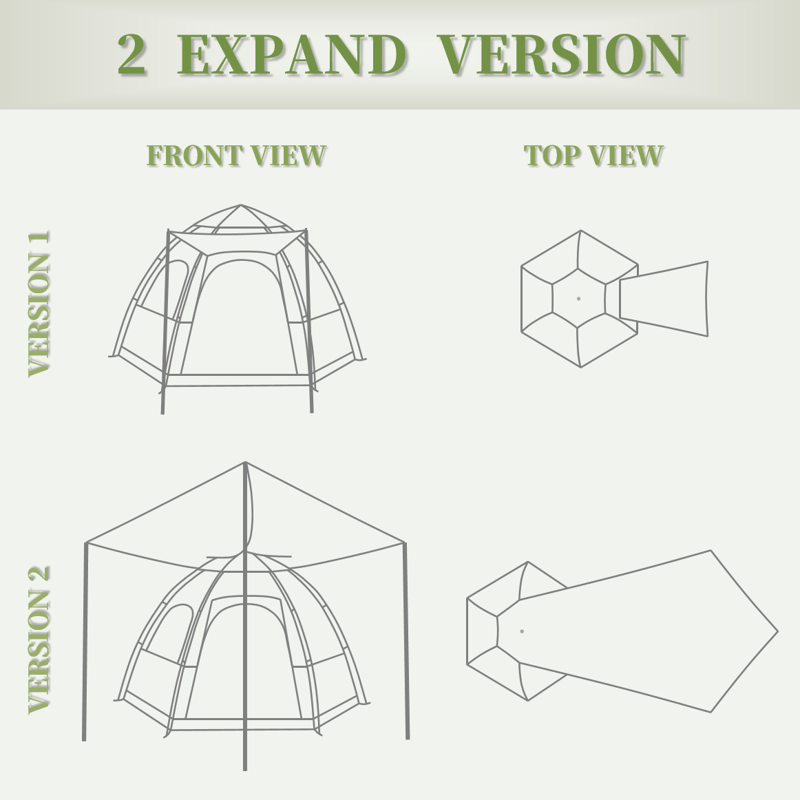 Outdoor sunshade, camping full set of equipment, sky tent, silver-coated sun-protective fabric, camping, multi-functional hexagonal tent pic 5