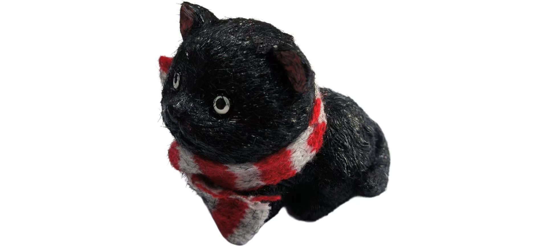 直销TPR软胶毛绒实心小猫捏捏乐黑猫白猫萌宠大团子卡通减压玩具详情2