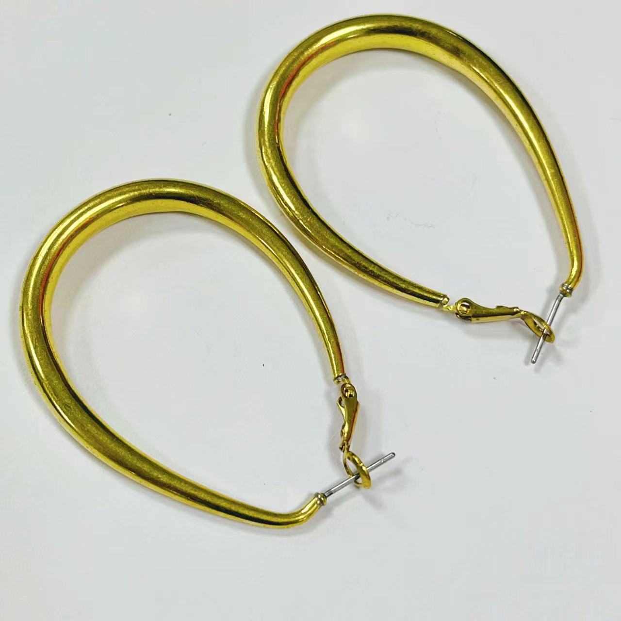 新款空心水滴耳环耳饰黄铜铜胚diy欧美高级感潮流饰品详情4