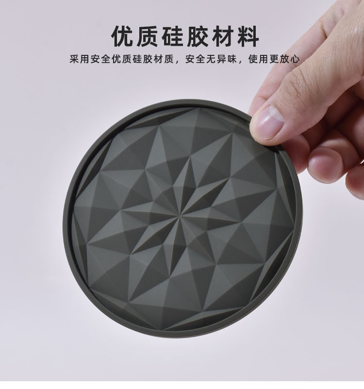 跨境新款硅胶杯垫水杯通用隔热垫防滑防烫加厚耐高温软硅胶茶杯垫详情4