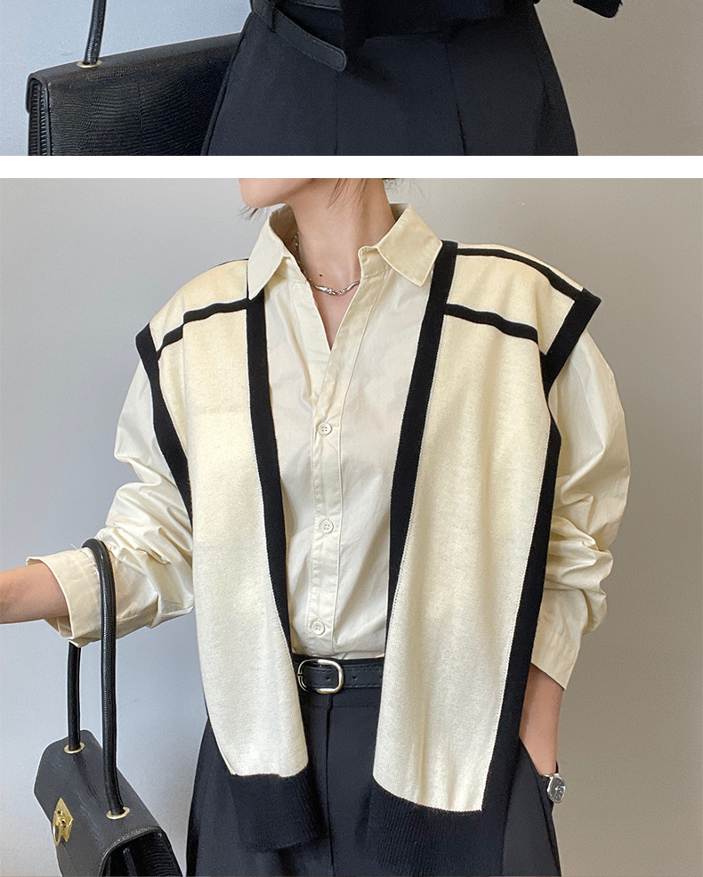 披肩外搭女2024新款春秋薄款空调房搭肩针织条纹衬衫百搭夏季护颈详情8