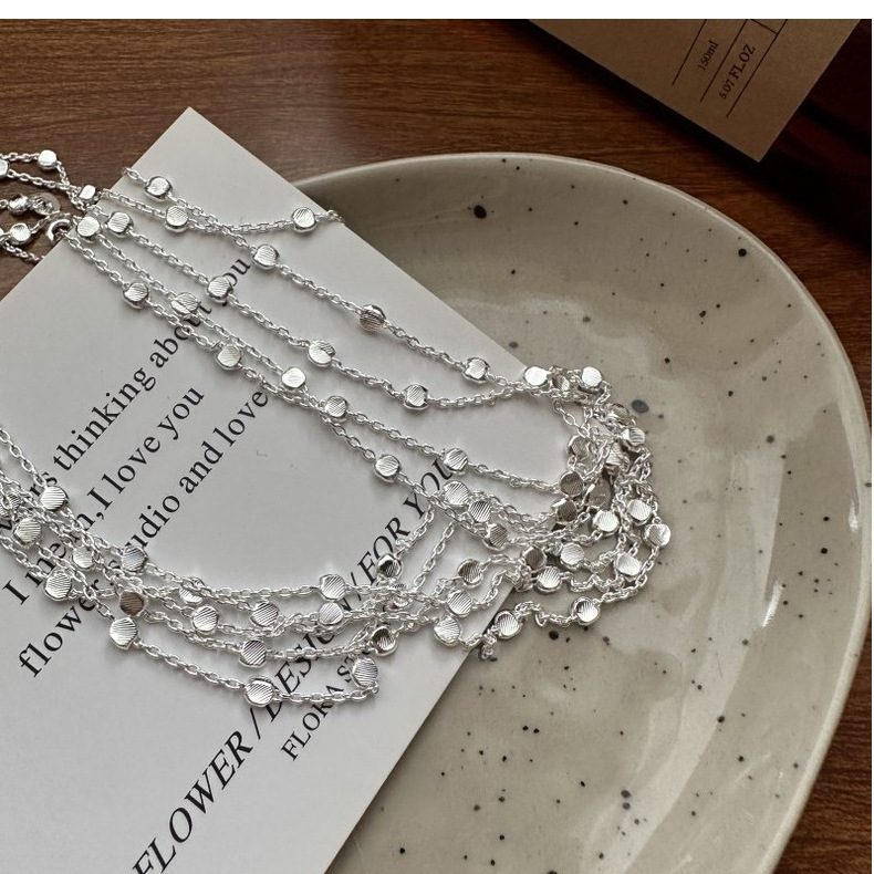 S925纯银意大利进口闪光时尚包珠项链韩式时尚感简约锁骨链批发详情14