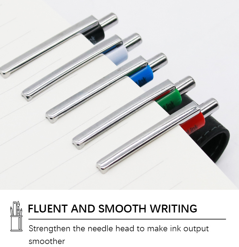 Yalong Cross-border best-selling colored pen barrel 0.7mm press medium oil pen ballpoint pen with blue ink pic 10