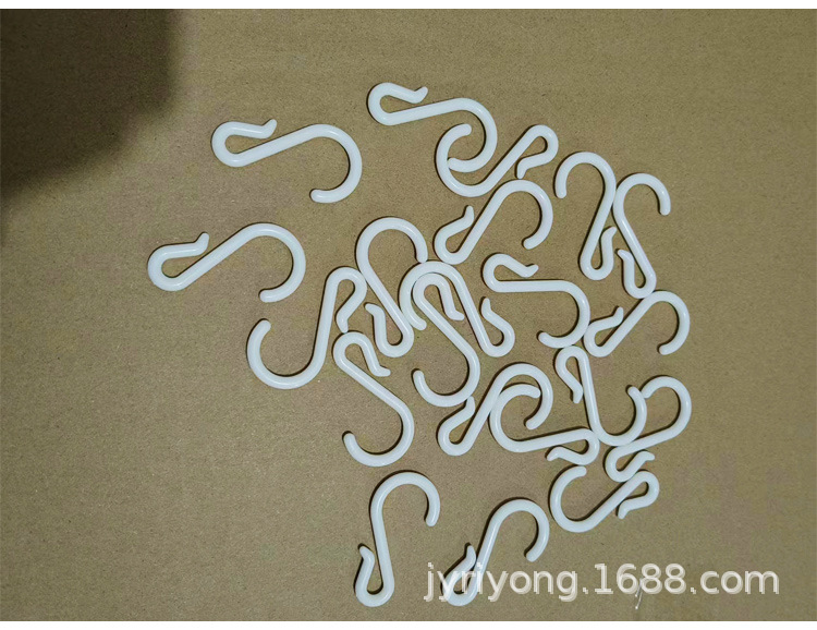 White plastic S-shaped hook sliding track S-shaped hook loose parts, kitchen storage plastic S-shaped door rear small hook S-shaped hook pic 5