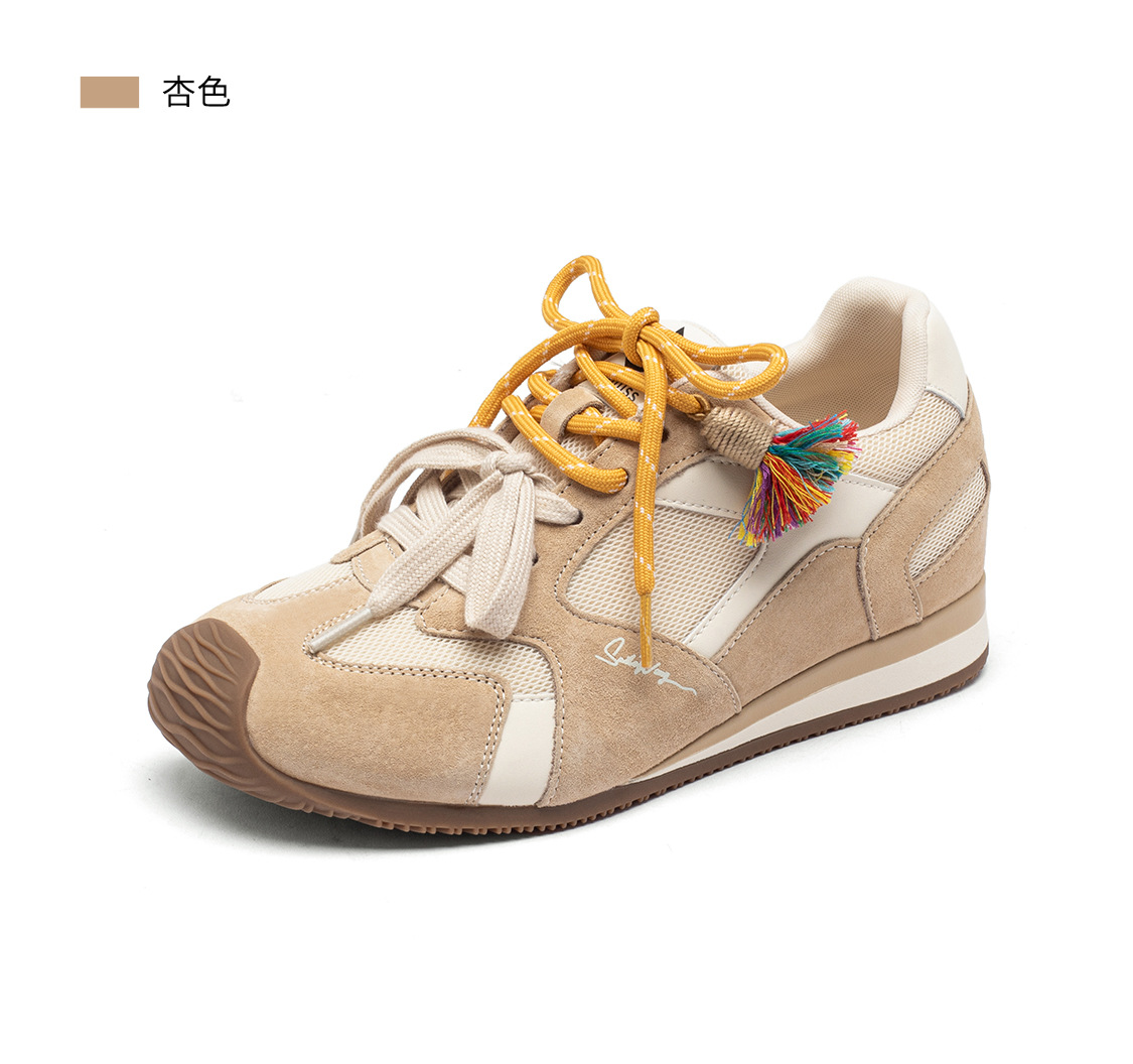 复古德训鞋女2025秋冬新款潮流透气鞋子内增高真皮百搭运动休闲鞋详情25