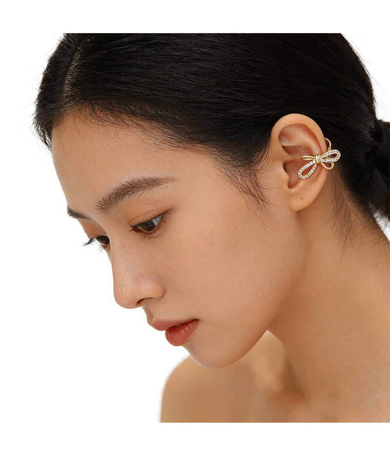 Hyacinth no piercings, must-fit ear bone clips, niche design, high-end earrings, fashionable, light luxury, exquisite bow, elegant earrings for women pic 8