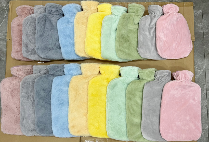 仿兔毛热水袋注水暖手持久保暖大容量水晶超柔暖水袋PVC暖手宝灌详情1