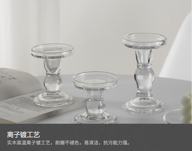 ins玻璃罗马柱烛台法式复古摆件装饰品浪漫烛光晚餐烛台软装拍照详情11