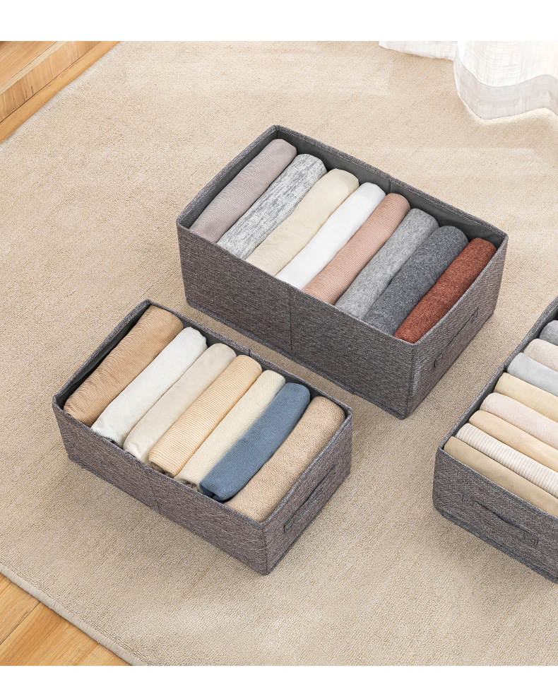 Pants storage box, wardrobe layering wonder, denim clothes compartments, clothing separation, home storage and organization box, fabric pic 3