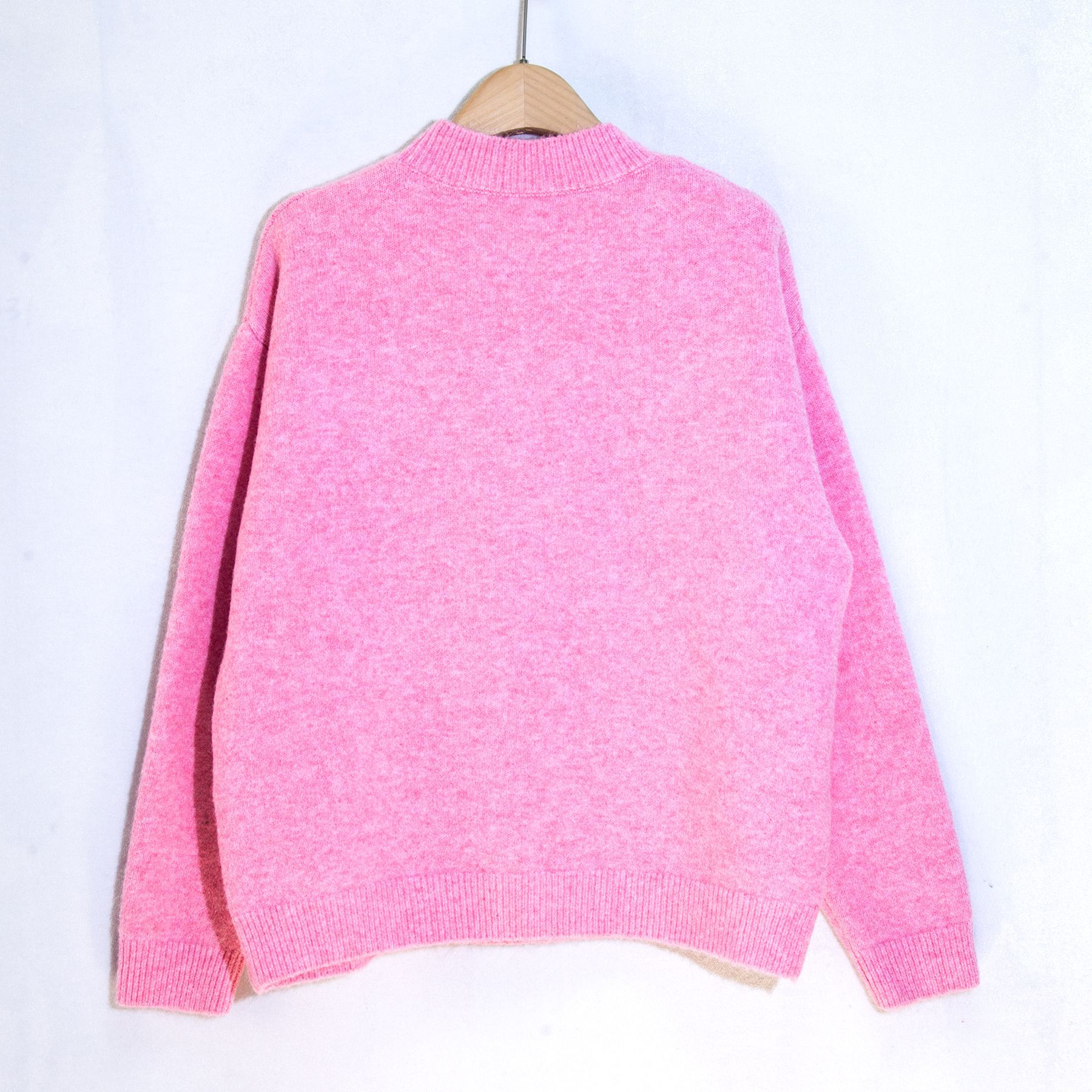 羊毛混纺粉色字母毛衣女2025新款秋冬宽松保暖慵懒针织衫上衣详情15