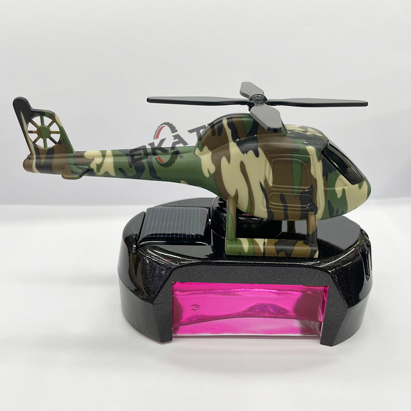 迷彩太阳能直升机中控台汽车香水摆件车装饰用品车载创意精油香薰详情3
