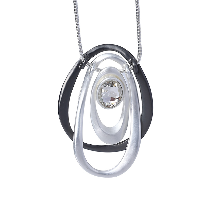 毛衣链跨境亚马逊爆款热销欧美时尚女式合金创意椭圆形项链长款详情17