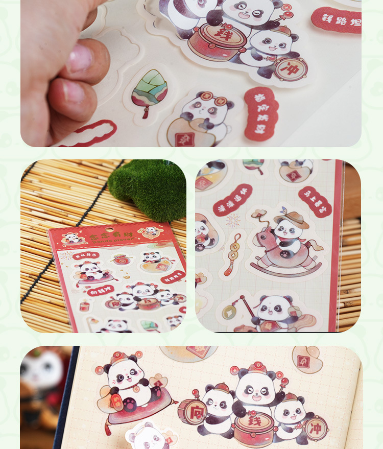 熊猫玩家创意双面立体招财念念软磁国潮风冰箱贴工艺品礼品新颖个性装饰品详情7