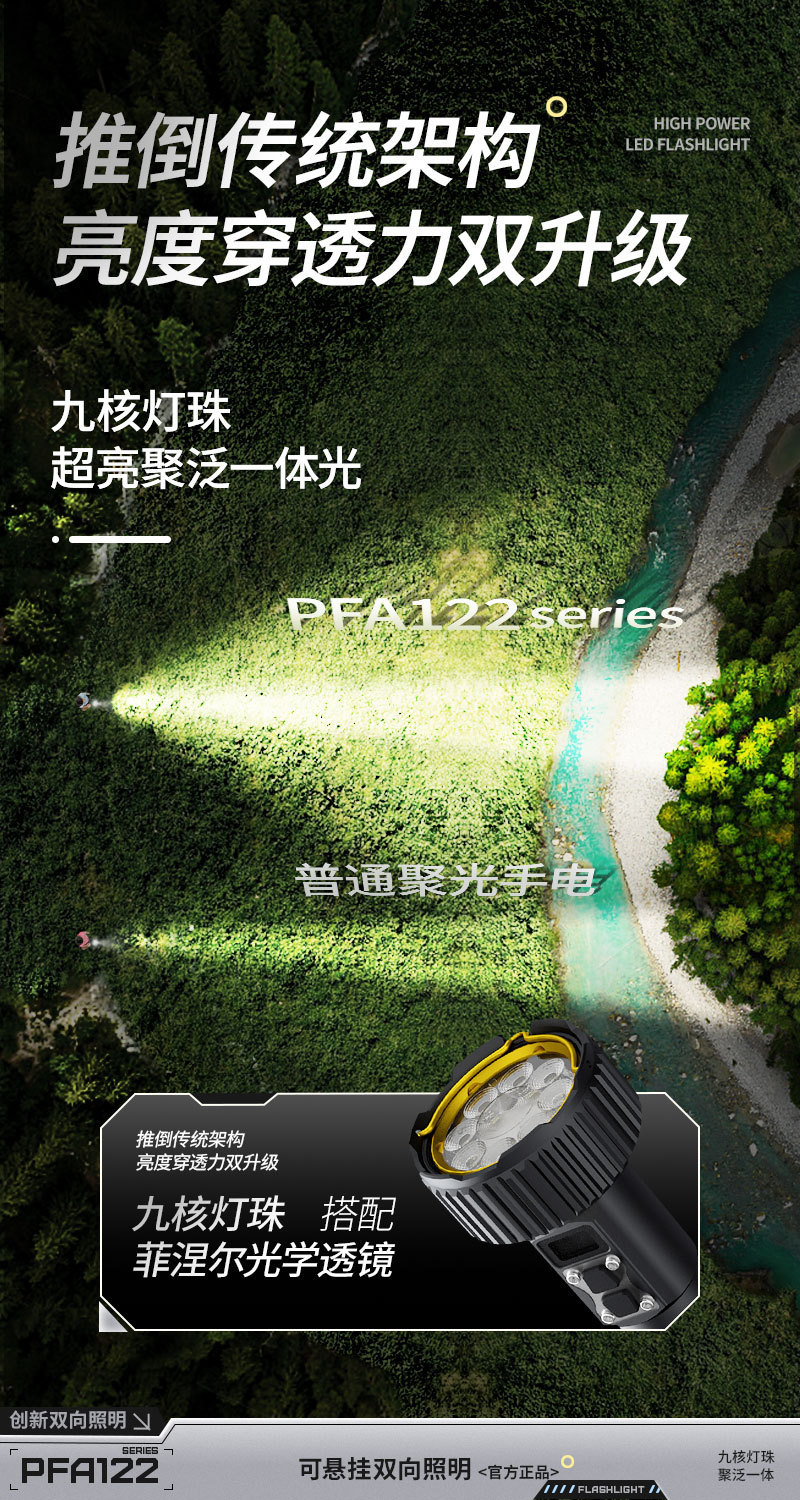 Pailide Cross-border 2025 New model of high-intensity flashlight with multiple lights, 8+1 side lights, COB outdoor source factory support for customization pic 9