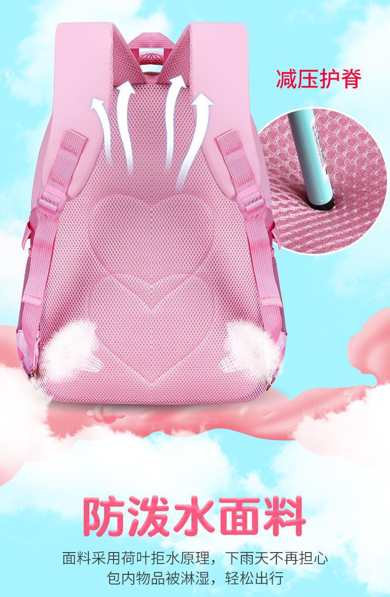Pink cartoon pattern primary school students' burden reduction schoolbag 2023 Fashionable backpack customization pic 7