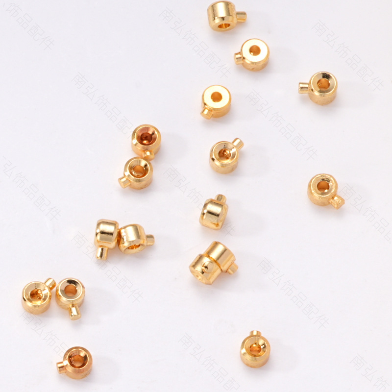 Copper-plated 18K copper beads, pressure cooker press-type positioning beads, end clamp, spacer beads, diy decorative accessories, small gold balls pic 6