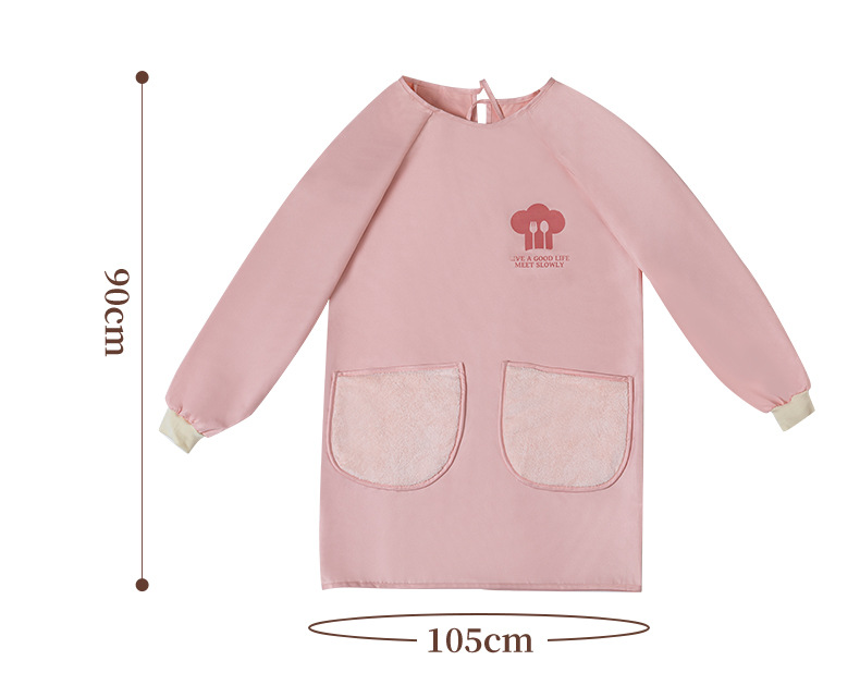 新款厨房家用防水可防油可擦手个性长袖袖罩衣围裙上班围腰工作服详情17