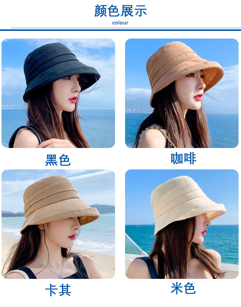 Early spring new style stylish hats for women Japanese-style fisherman hats are versatile. Summer sun protection and shade basin hats are trendy Korean-style sun hats pic 5
