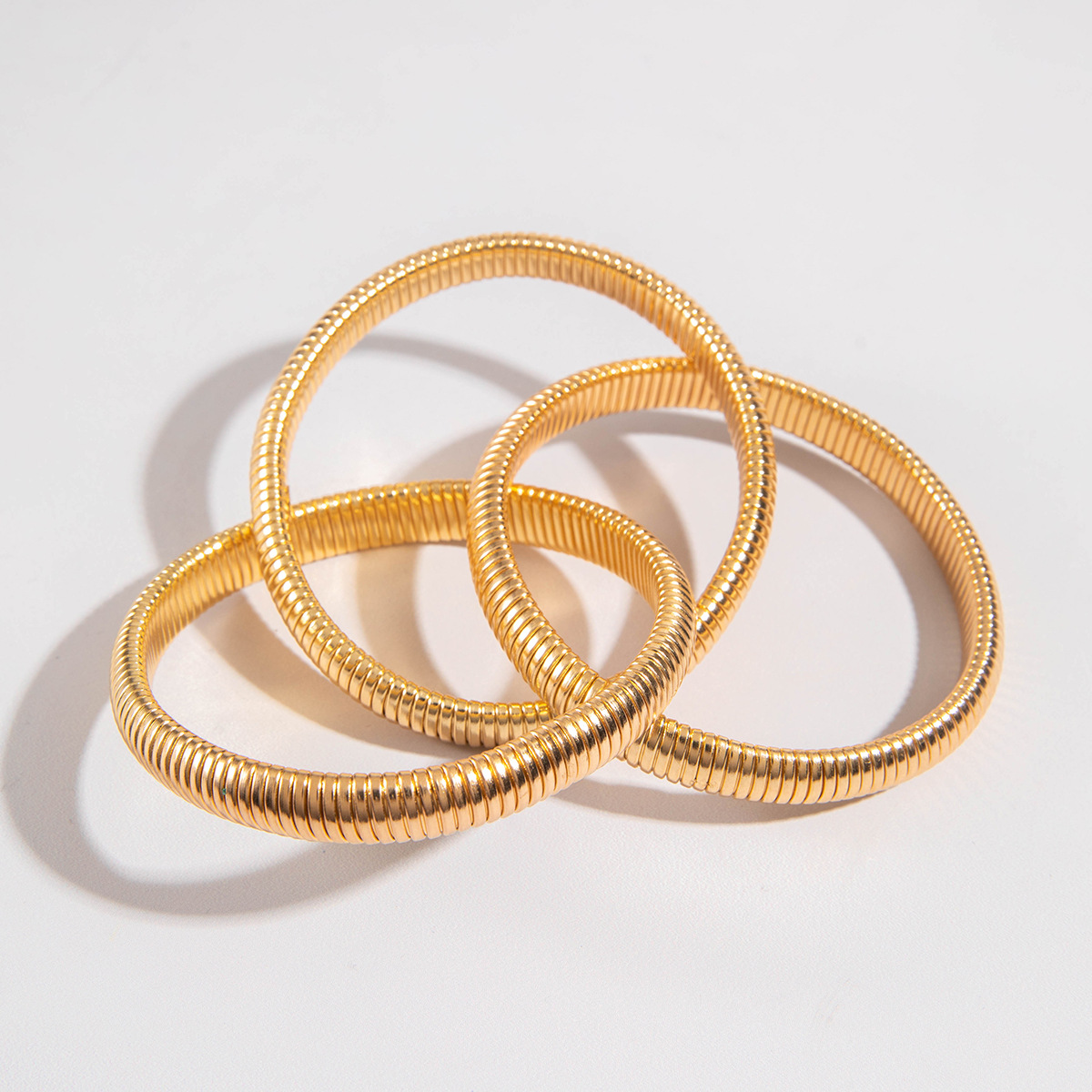 欧美跨境新款多层线条缠绕几何开口手镯套装朋克风波浪形串珠手链详情26