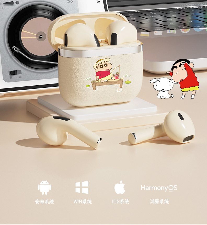 Crayon Shin-chan D4 wireless Bluetooth headphones for gaming, listening to music, noise-cancelling, cute and good-looking student in-ear headphones pic 23