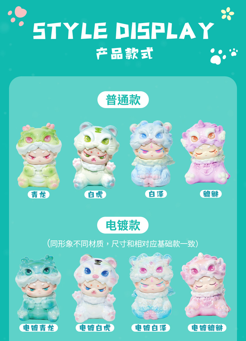 新款国潮兜兜瑞兽盲盒可爱貔貅公仔创意潮玩桌面树脂摆件生日礼物详情2