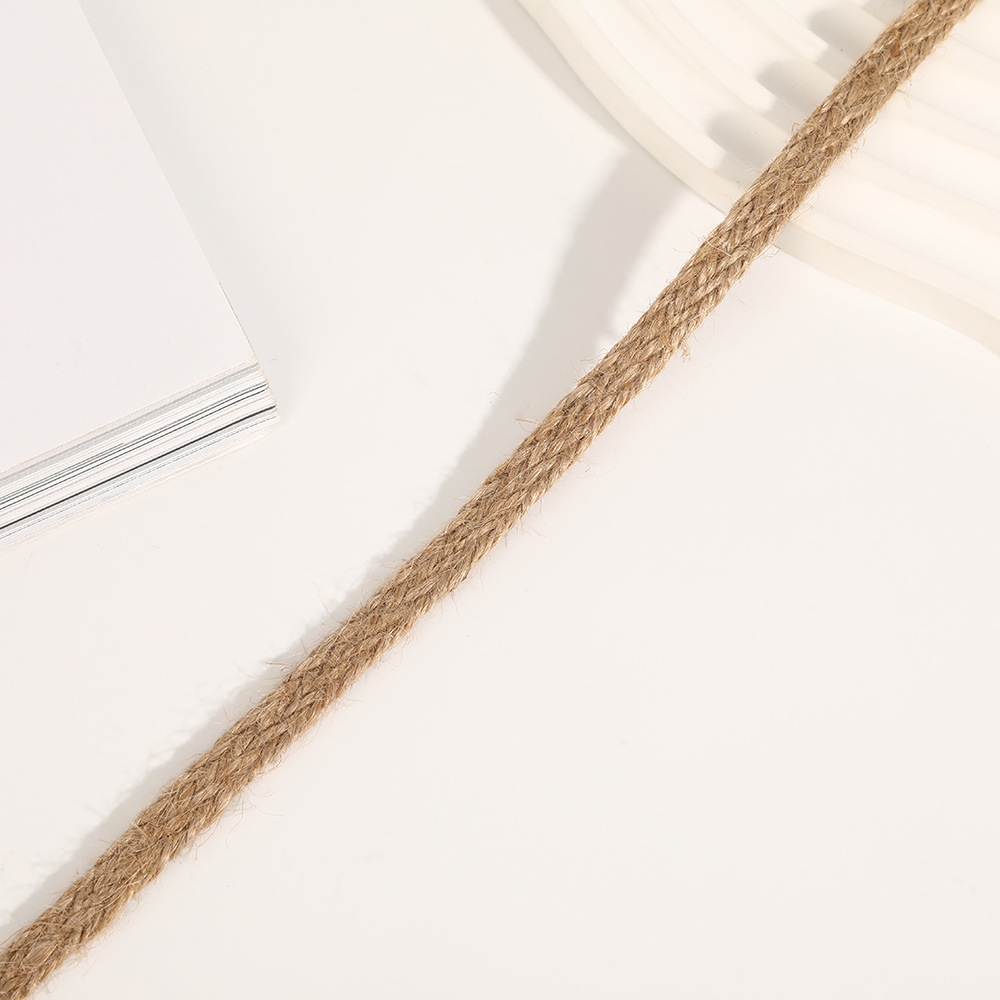 原麻色0.8cm麻绳黄麻织带复古礼品包装绳侘寂风加厚装饰材料工厂详情5