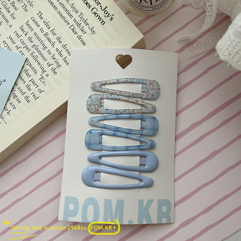pom.kr's new Korean waterdrop print bb clip, 5cm children's hair accessory, sweet bangs bye-bye clip, baby side clip pic 9