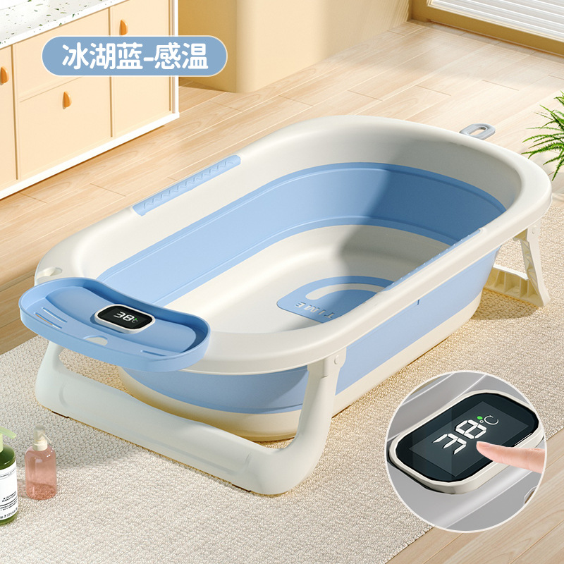 感温婴儿洗澡盆家用浴室防滑坐躺托神器浴架家用宝宝折叠舒适浴盆详情27