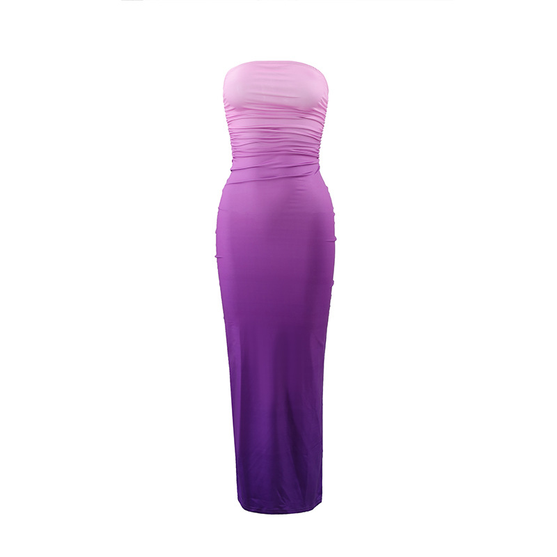 Slim sexy bra gradient medium and long style dress详情13