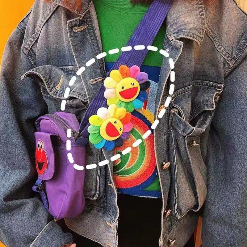 毛绒七彩太阳花胸针可爱卡通学生情侣包包挂件鞋衣服别针配饰徽章详情5