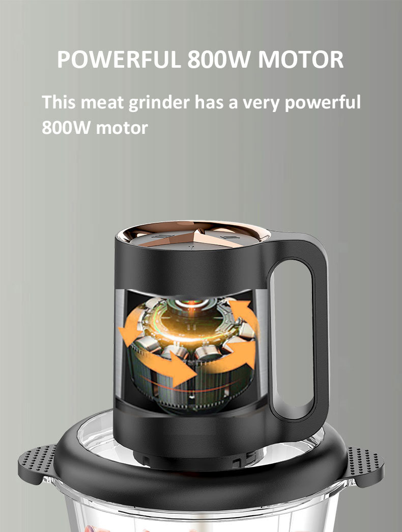 Cross-border SOKANY06034 meat grinder, household 3L glass bowl vegetable cutter, meat filling mixer, food processor 06034 pic 9