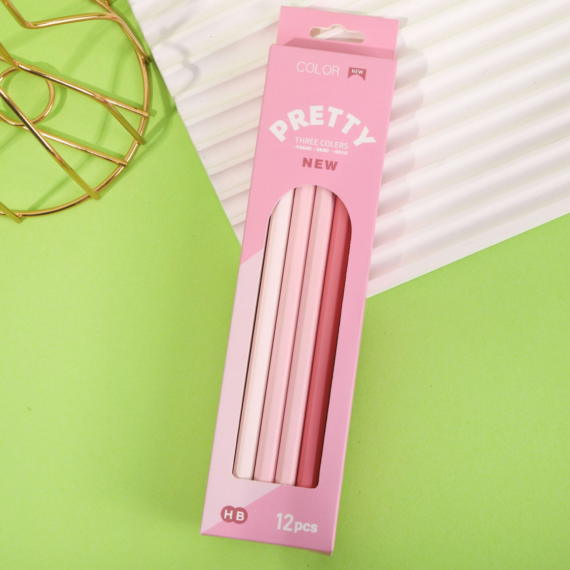 奔贝儿2B铅笔12支一盒渐变hb铅笔小学生专用书写工具马卡龙圆杆笔详情9