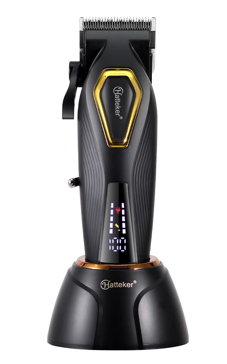 HATTEKER electric hair clipper, brushless motor, electric clipper, high-power digital display hair salon razor, clipper, charging base, clipper pic 11
