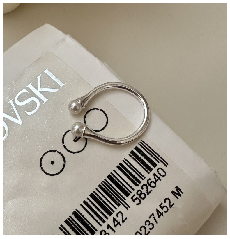 S925 sterling silver Korean version pearl ring with a niche design sense. Wholesale of the InstagS-style ring by a Korean blogger pic 10