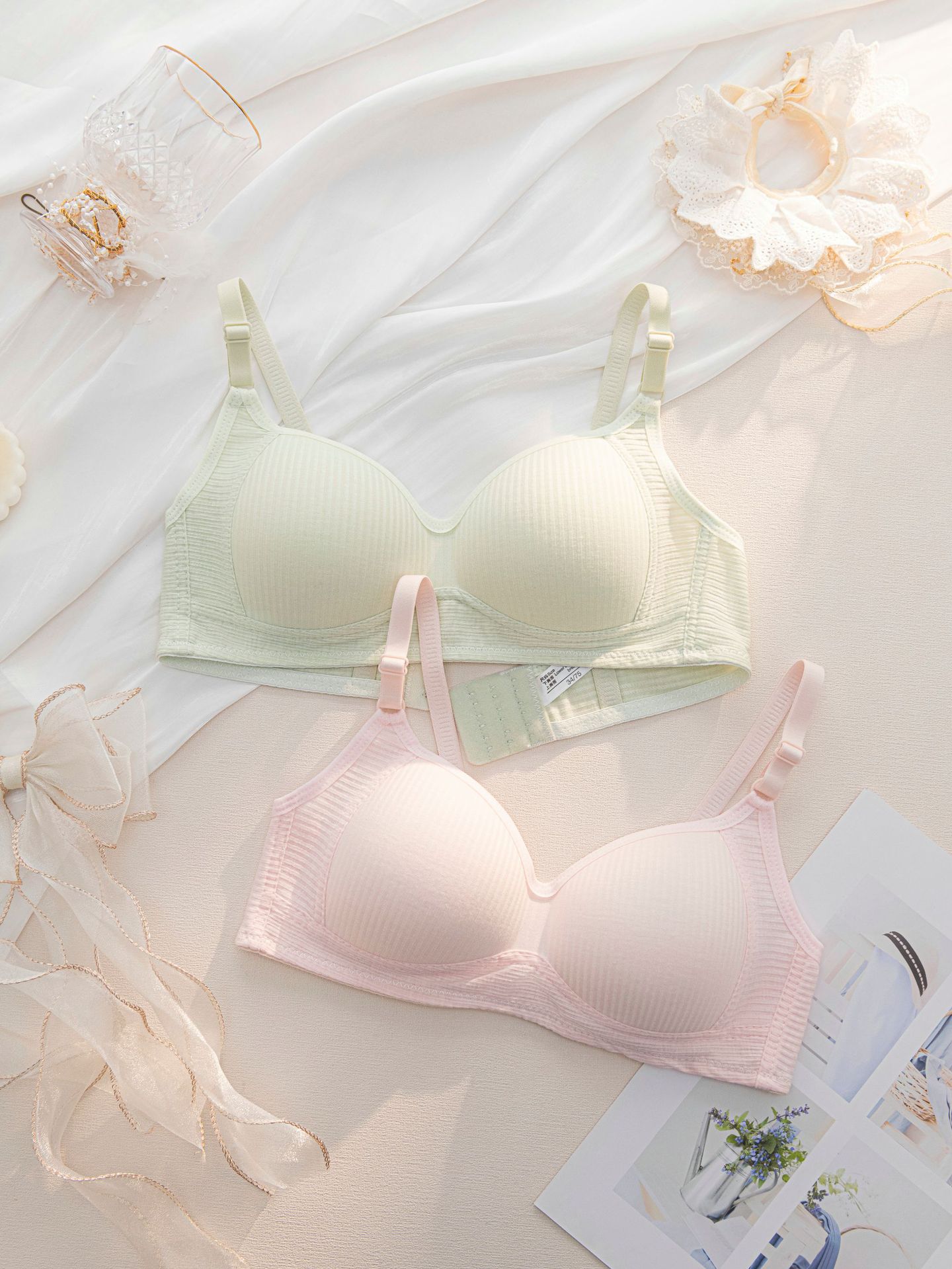 High school adjustable underwear, junior high school student no-wire small chest gathering bra, thin bra for student development girls pic 13