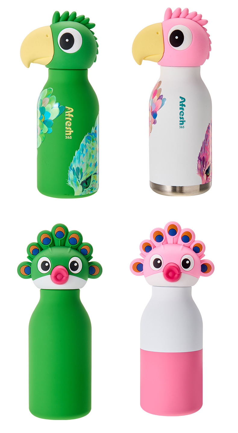 跨境新款TK亚马逊热卖创意可爱卡通公仔国潮儿童女生吸管保温杯仿真动物杯不锈钢杯双层真空316内胆保温保冷保冷详情13