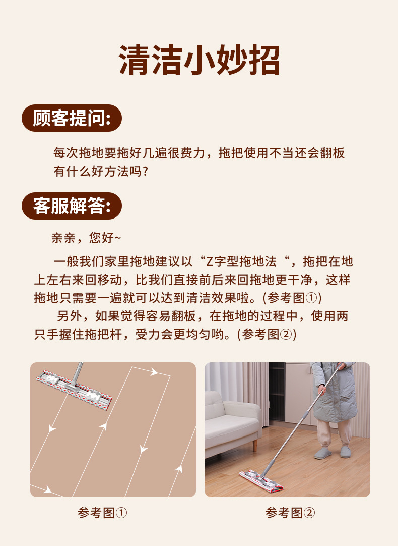 铝合金平板拖把保洁专用家用懒人墩布拖地拖布干湿两用一拖净拖把详情1