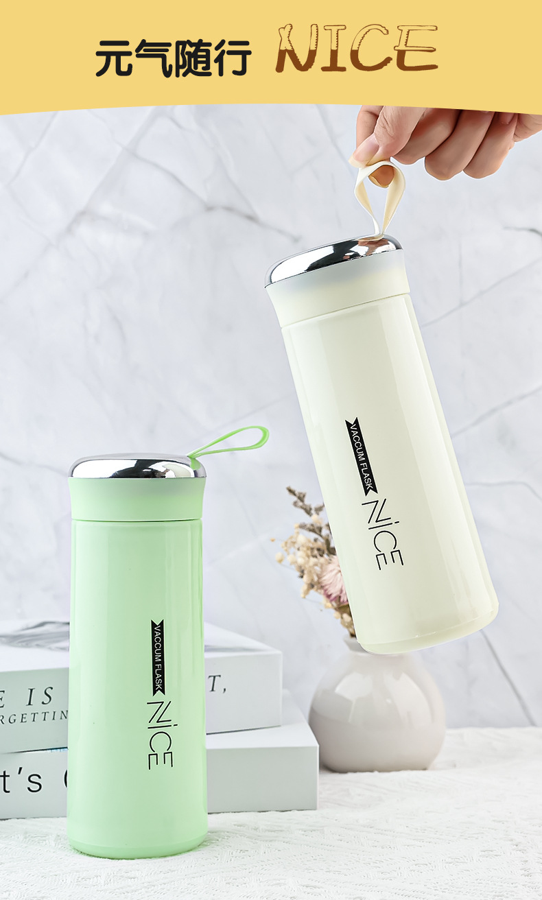 现货奈斯杯定制双层玻璃水杯家用便携商务礼品杯广告杯子印刷logo详情7
