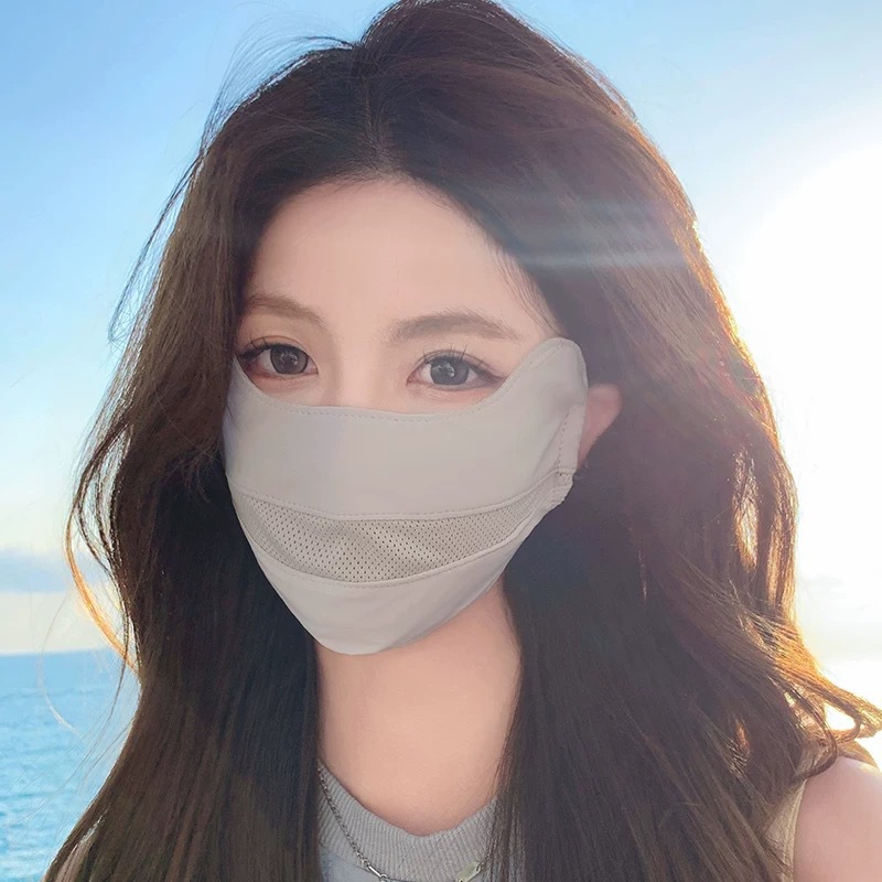 Sun protection mask for girls, high school appearance level, Summer 2025 new UV protection mask, full face ice silk breathable sun protection thin style pic 8