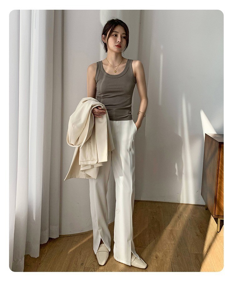 260g高质量螺纹绵纯棉女士背心遮副乳修身显瘦内搭外穿打底防走光详情15
