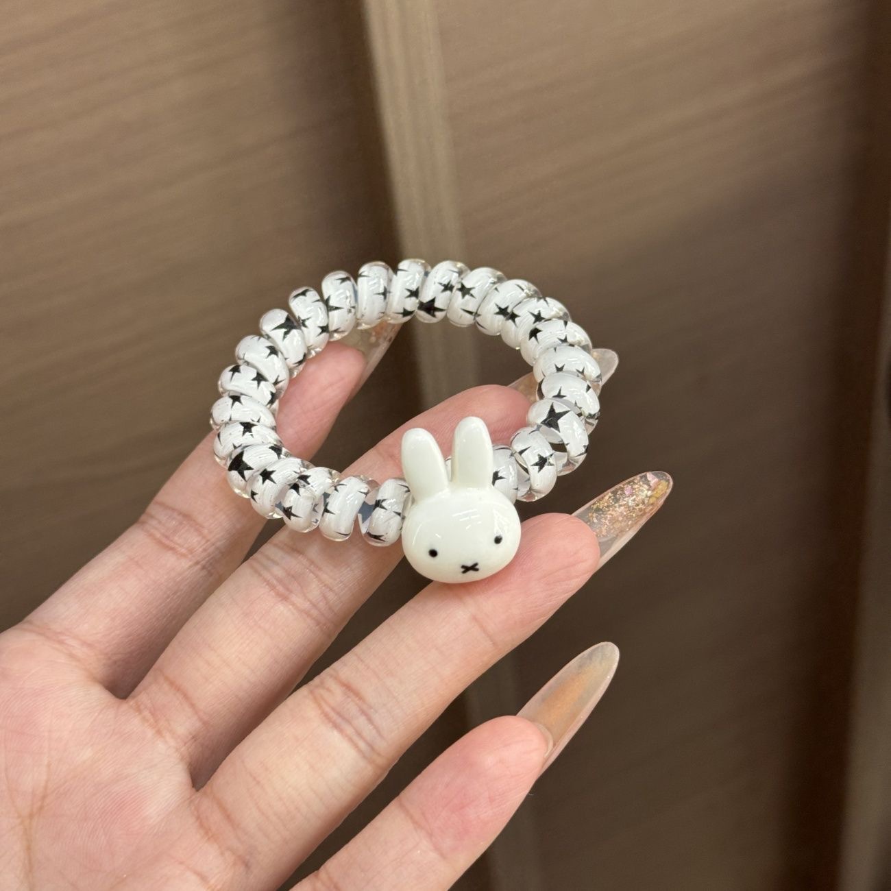 可爱卡通米菲兔电话线发圈甜美皮筋少女马尾发绳简约发饰头绳发圈头绳电话线少女夏天韩式详情4