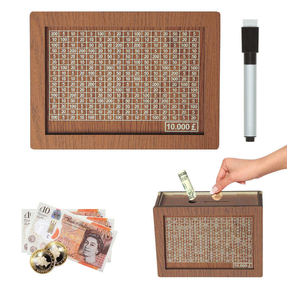 跨境现货 Money Box with Counter 家居质柜台存钱罐木质工艺品详情18