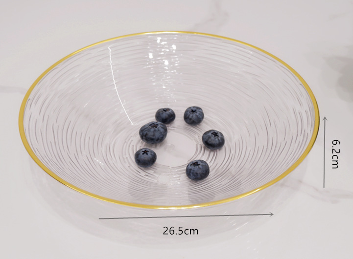 High-end appearance level, light luxury fruit baskets, dried fruit basins, household coffee tables, fruit plates with gilded edges, cross-border wholesale of fruit plates pic 1