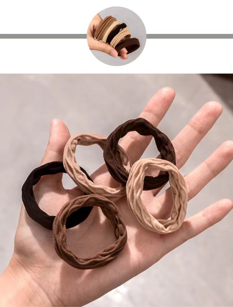 A popular high-elasticity seamless hair band for women, thickened and durable leather band hair tie for women pic 2