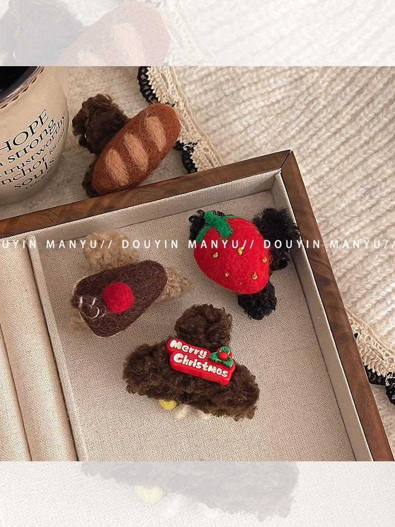 北欧冬日小公主~可爱秋冬毛毡夹子头饰发夹女小抓夹后脑勺鲨鱼夹详情7