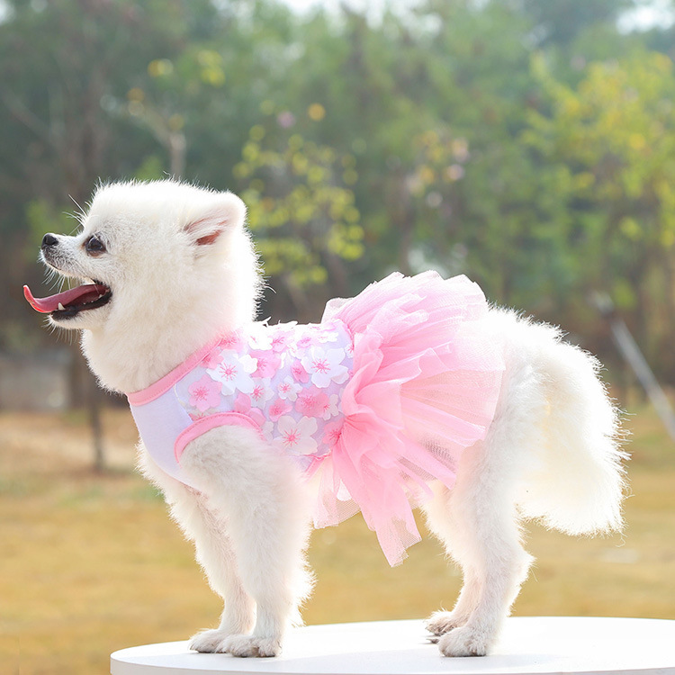 Pet dog, cat, Teddy, bichon Frise, peach blossom skirt, clothes, dog clothing, pet supplies manufacturer wholesale fashionable, comfortable and cute pet skirts pic 8